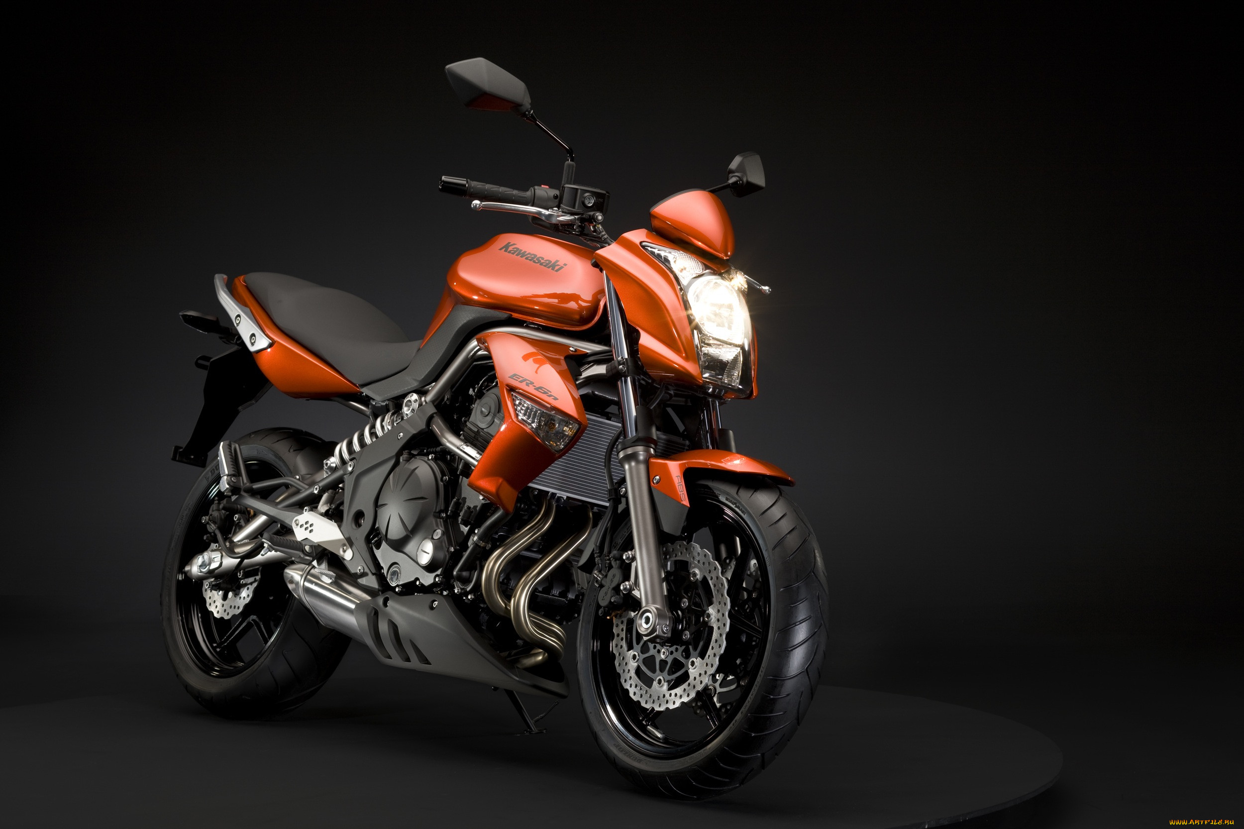 , kawasaki, bike, orange